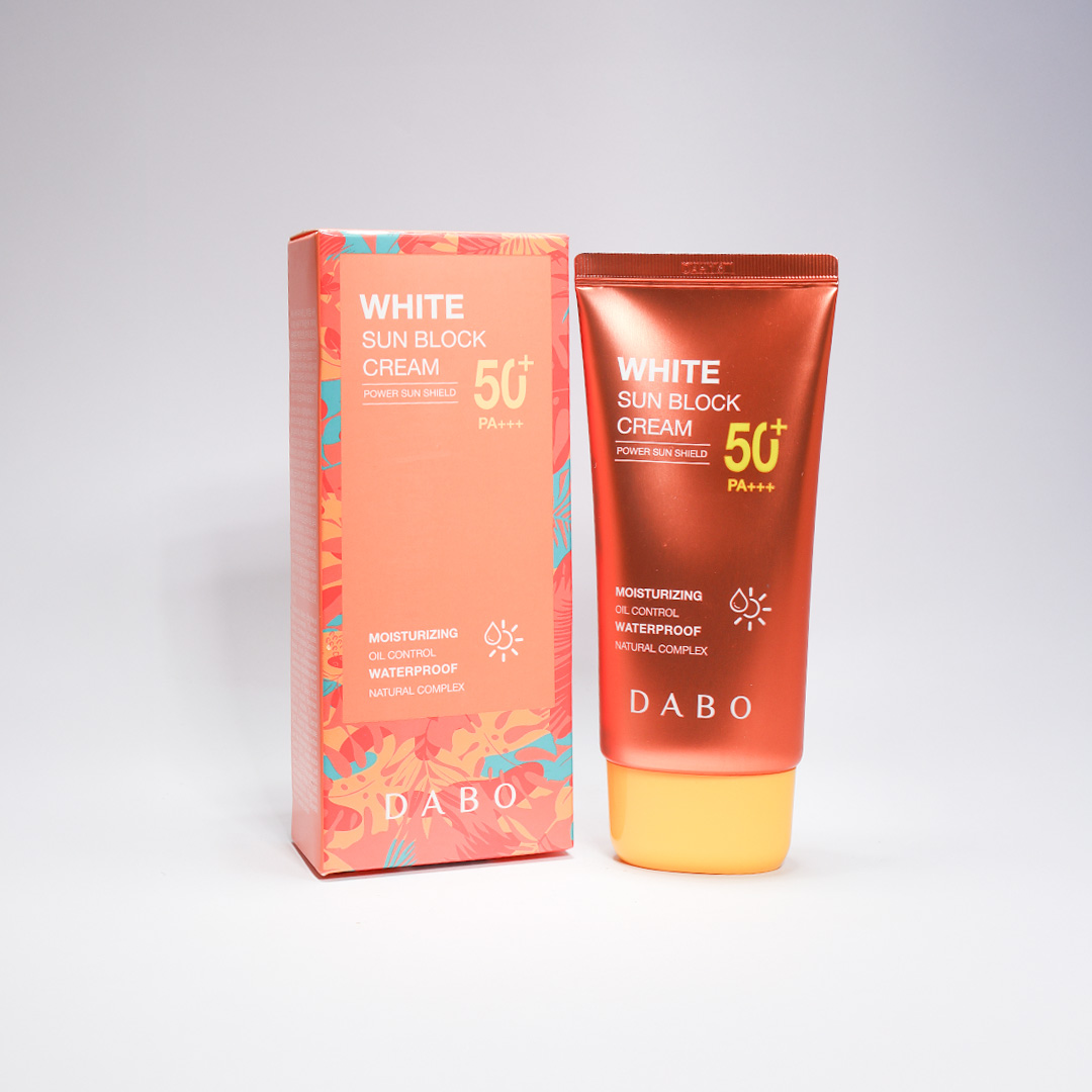 DABO White Sun Block Cream SPF 50+ PA+++ | Moisturizing & Waterproof Sunscreen (70ml)